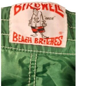 Birdwell Beach Britches Board Shorts Mens Medium Green Swim Trunks Nylon Surf